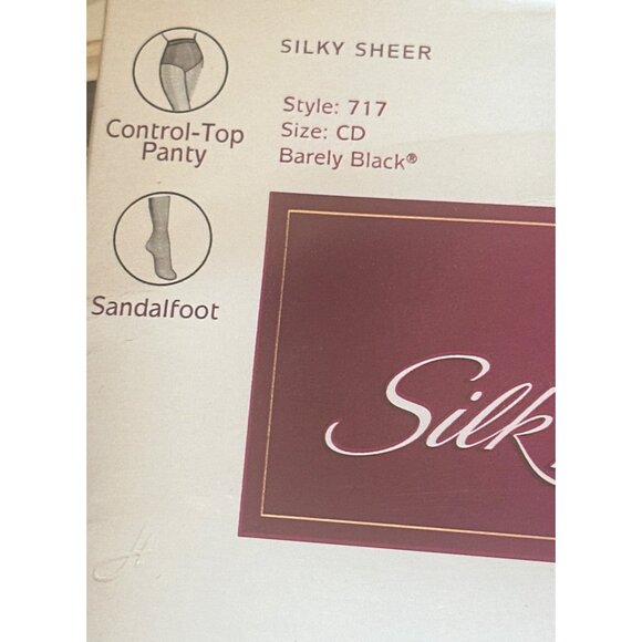 Hanes Silk‎ Reflections Control Top Pantyhose Size CD 3 Pr Barely Black Silky - Picture 3 of 4
